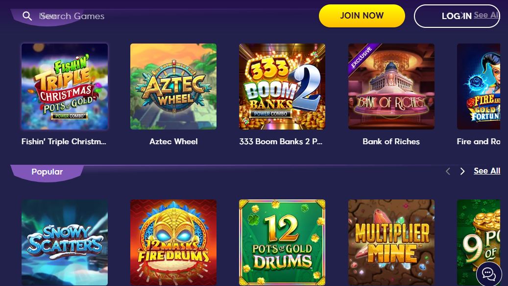 Explorează secțiunea de sloturi populare la Wink Slots